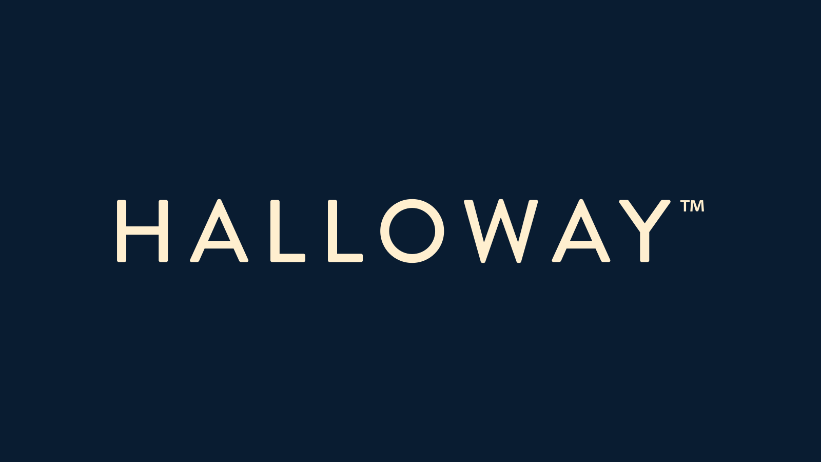 A navy cover photo with the Halloway logo